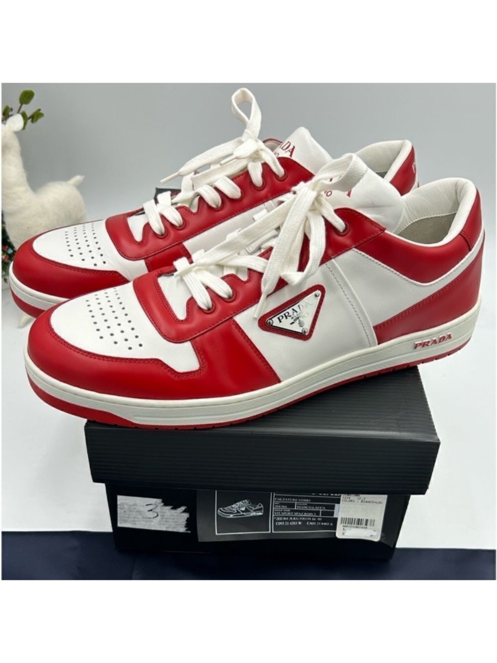 Men’s Prada downtown leather logo sneakers size 12.5. Made in Italy. - Picture 6 of 9
